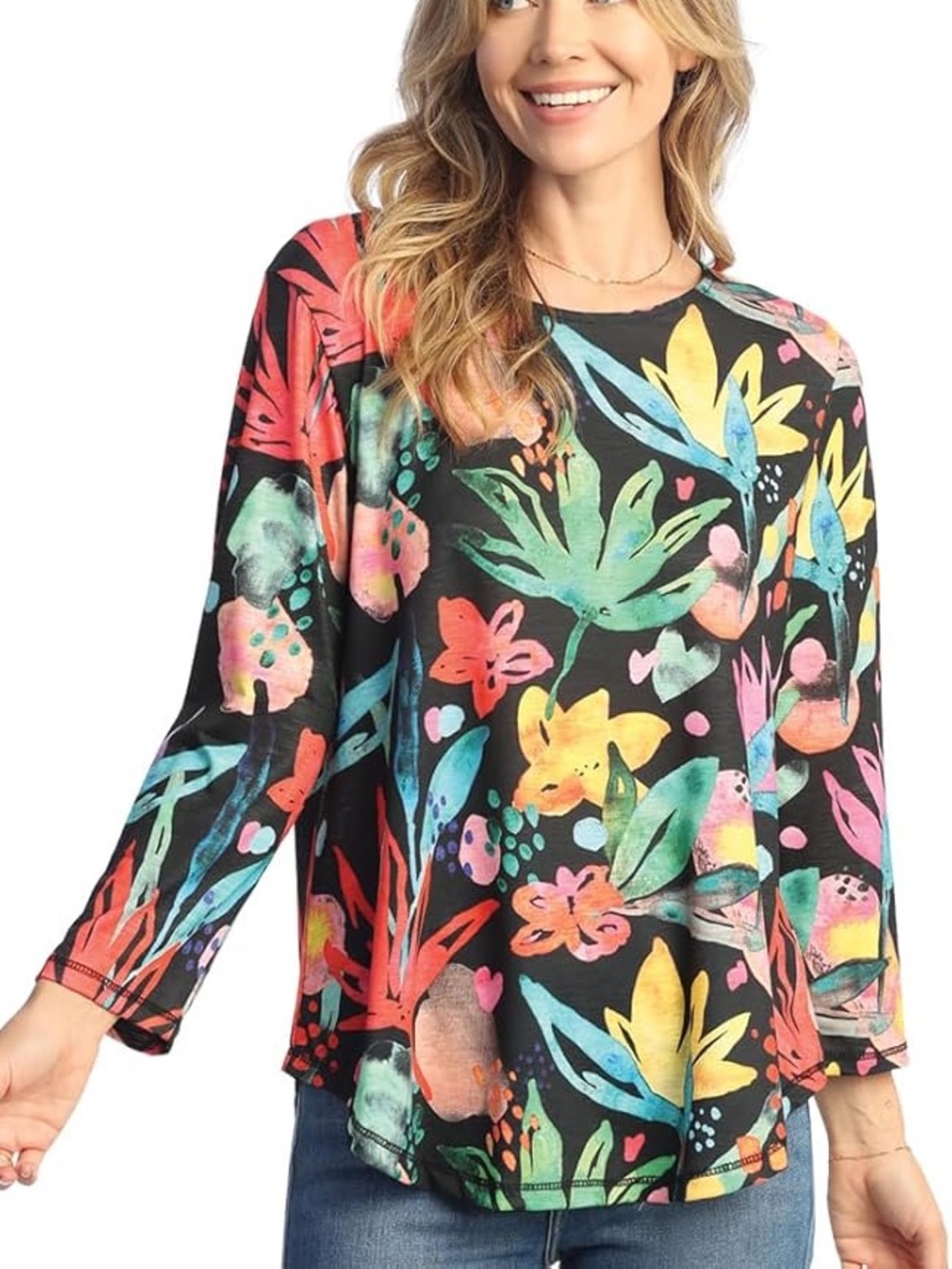 Jess & Jane USA Floral Artsy Top